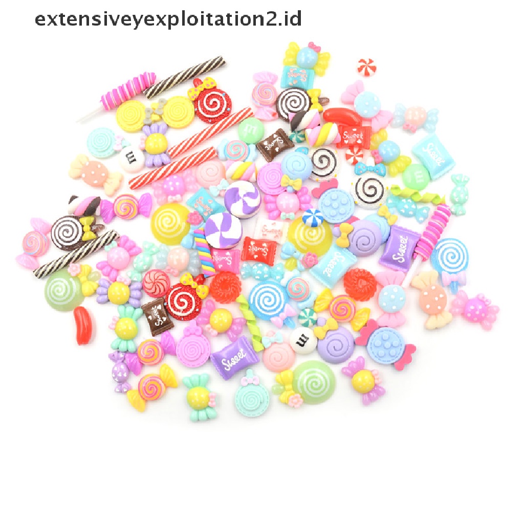 10 Pcs Miniatur Permen Lolipop Bahan Resin Untuk Dekorasi Rumah Boneka