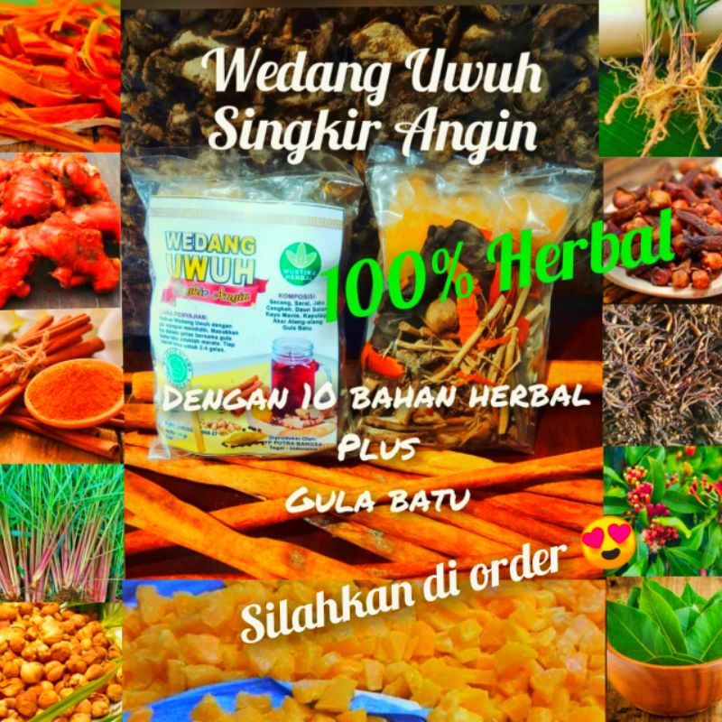 

Mustika Herbal WEDANG UWUH KOMPLIT plus Gula Batu Khas Mataram__1 pack isi 10 bungkus