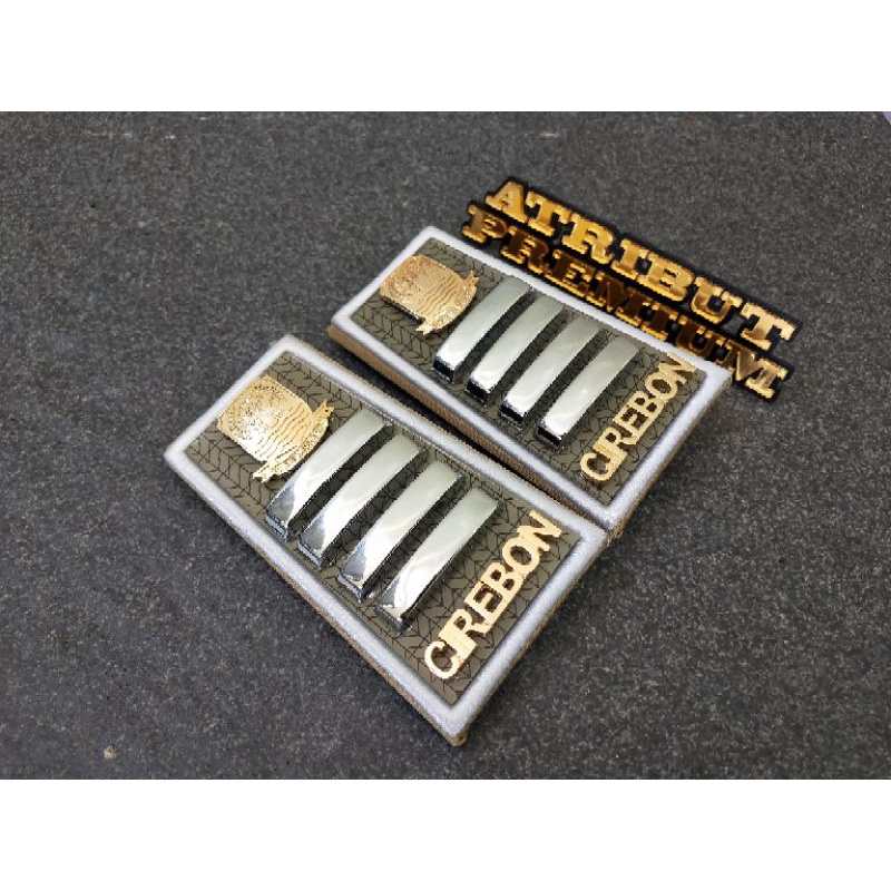 Pangkat PDH ASN CIREBON 2D Lis Putih Kain Akrilik