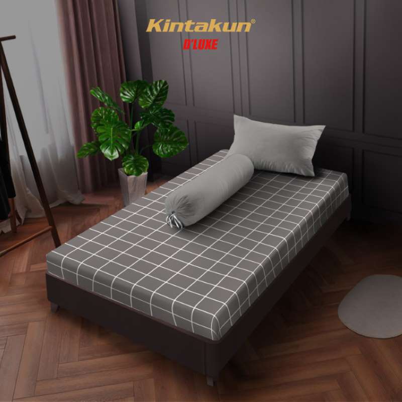 Kintakun Sprei Flat 100/120 Wiyata Aesthetic Dluxe Microtex Abu