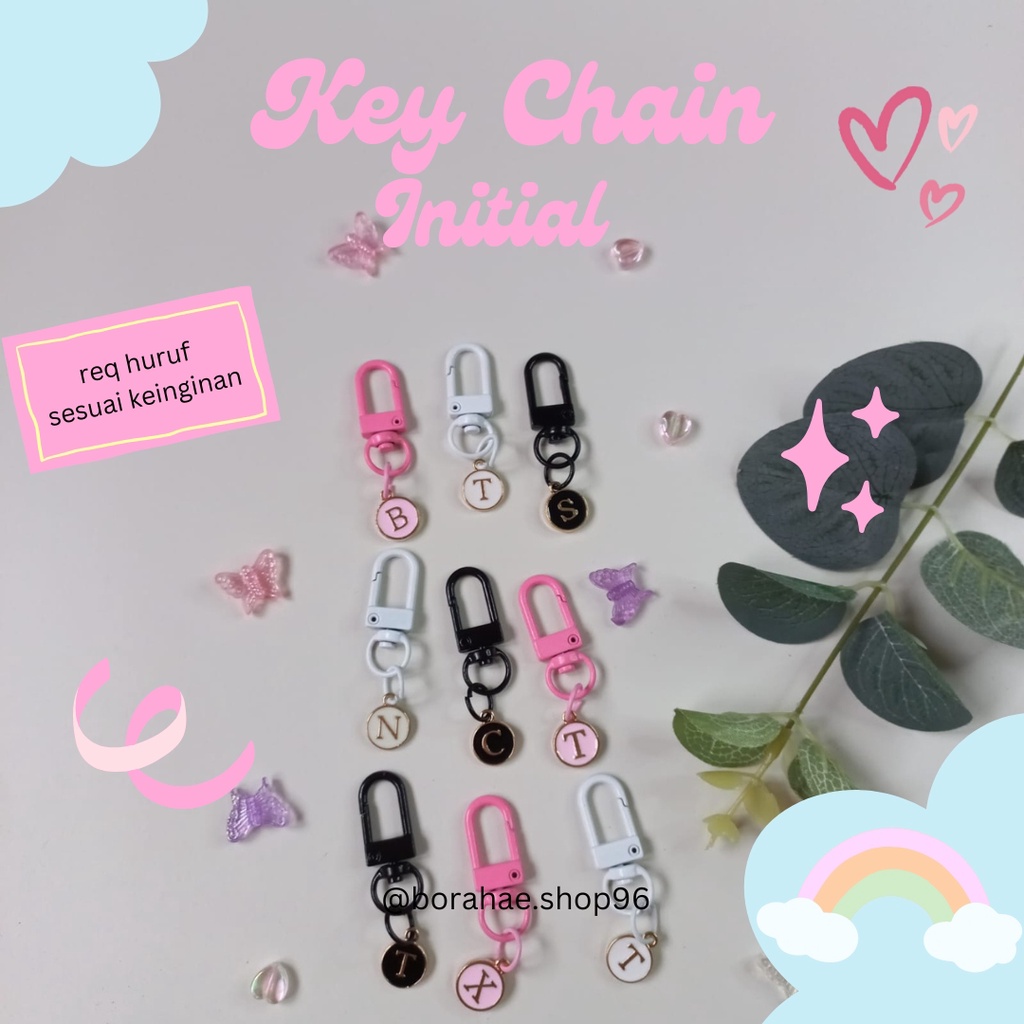 Bag Charm / Keychain / Bags Charm Huruf costom Gantungan Hp/Flashdisc/Kunci Cute Alloy Mini Strap Ra