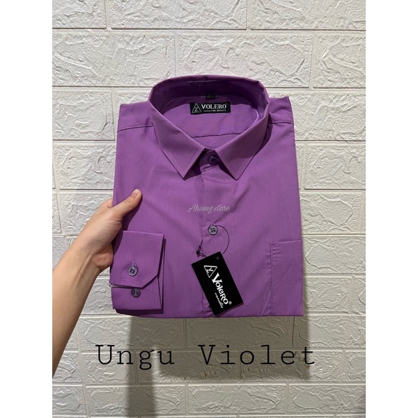 KEMEJA PRIA VOLERO - KEMEJA POLOS LENGAN PANJANG PRIA WARNA UNGU VIOLET