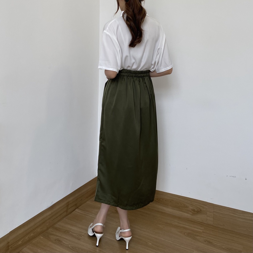 Beige Studio - Rosie Skirt / Rok Midi Satin Wanita