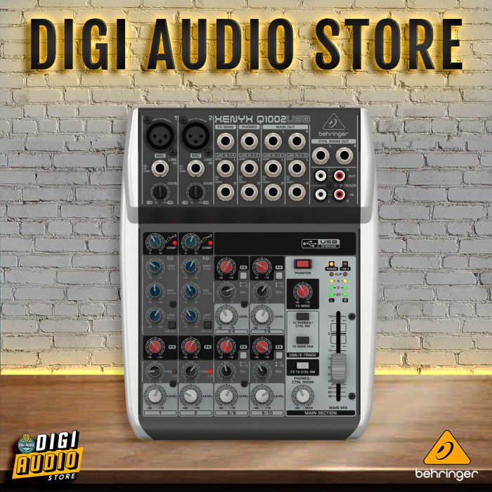 Audio Mixer 10 Channel + Usb Soundcard Recording Behringer Q 1002 Usb #Original