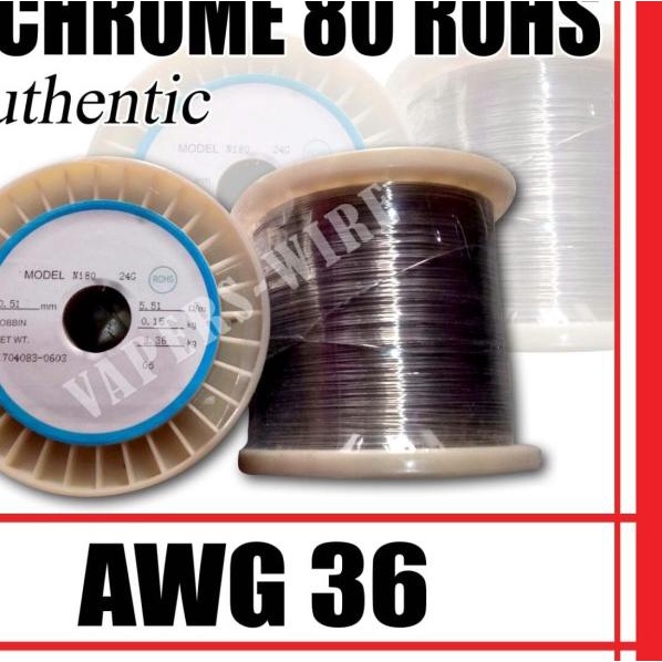Ni80/Nichrome ROHS Awg 36 (300/350mtr)