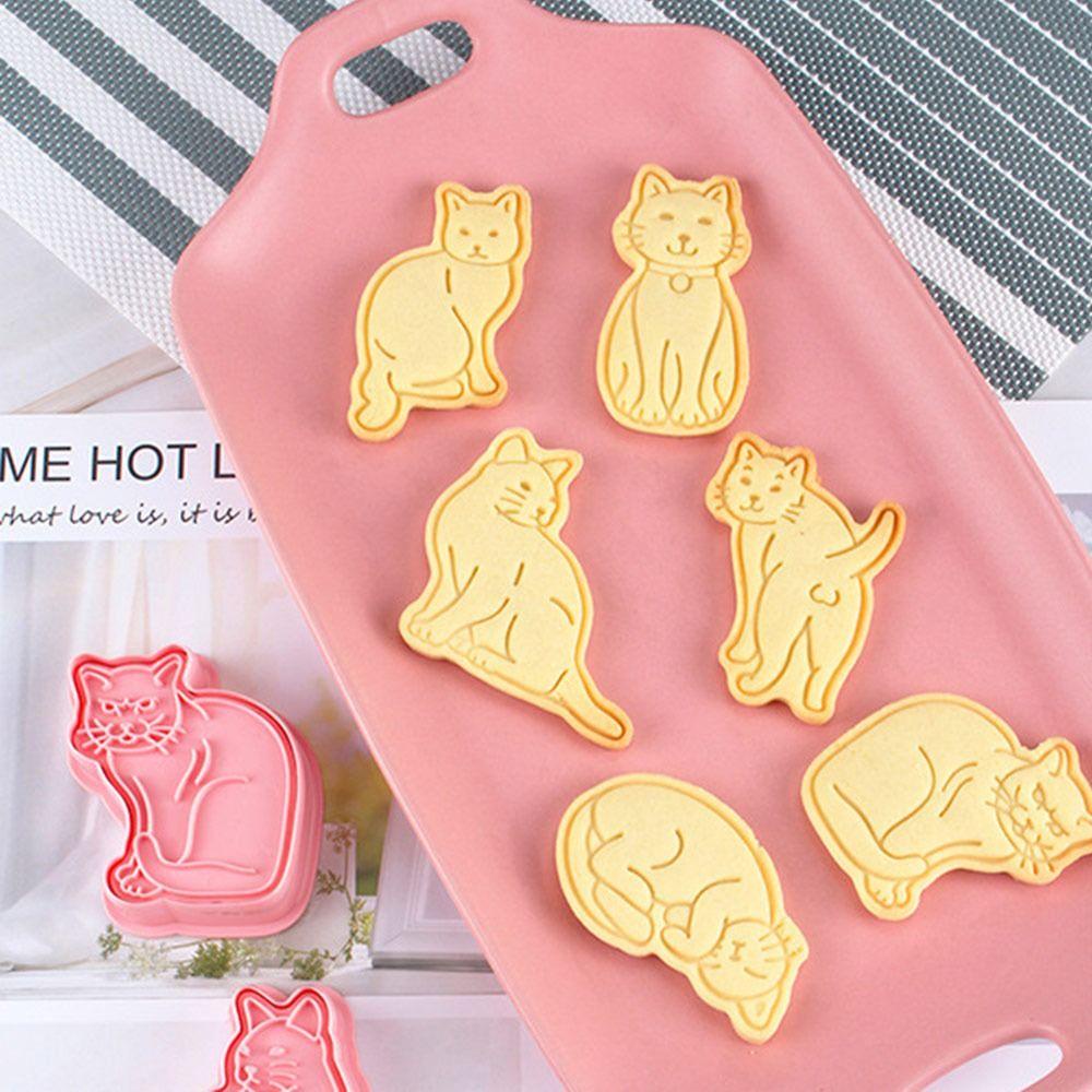 Solighter 6pcs/set Cetakan Biskuit Cetakan Kue Plunger Plastik DIY