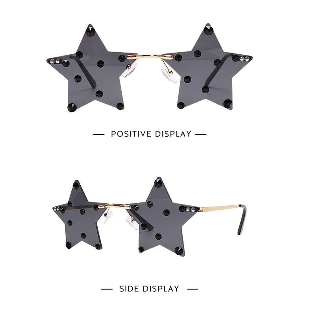 Lily Star Shape Sunglasses Wanita &amp; Pria Street Photography Eyewear Festivals Kacamata Pesta