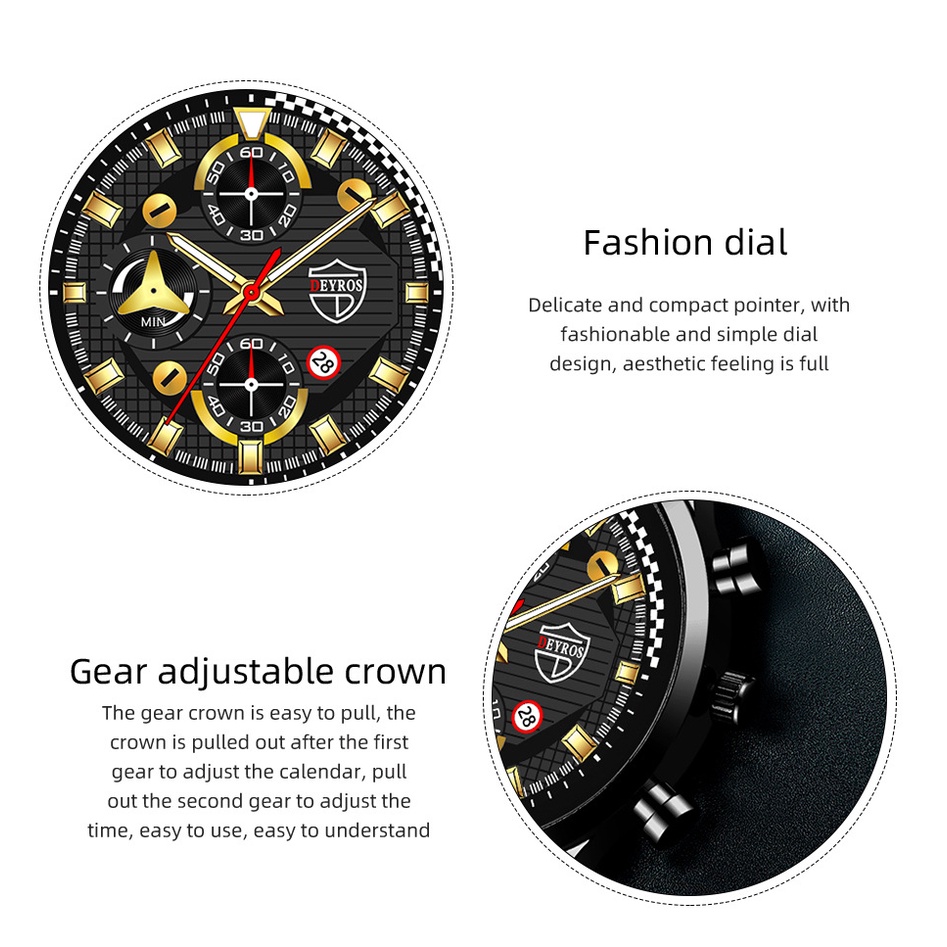 Jam tangan pria Original tahan air Merk Deyros Mewah Full Stainless Steel 100% Tahan Air dan Anti Karat