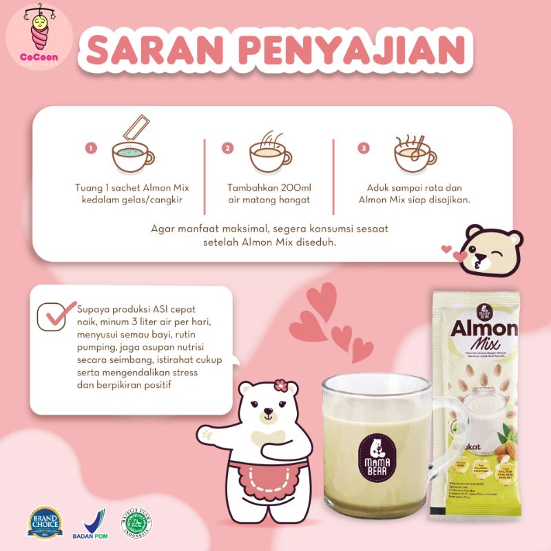 Minuman Pelancar Asi Mamabear Mama Bear Almon Mix Almonmix Alpukat Apokat