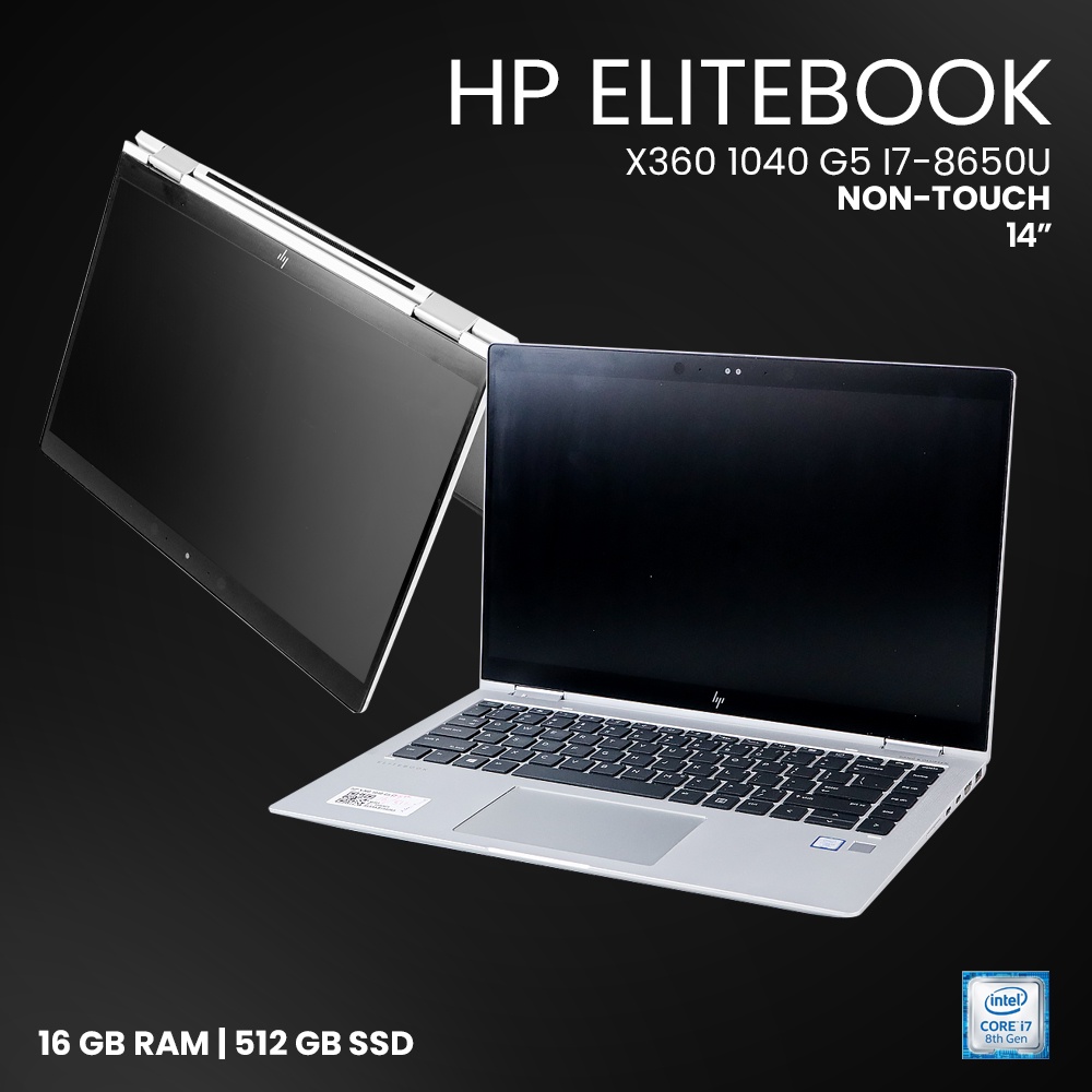HP EliteBook X360 1040 G5 Intel i7-8650U 16GB 512GB 14 FHD Non-Touchscreen (BEKAS GRADE A) - Silver