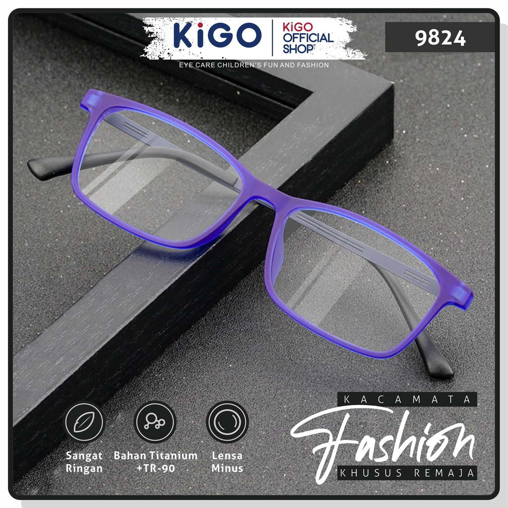 Kigo Kacamata Remaja Anti Radiasi Blueray TR-90 + Titanium 9824