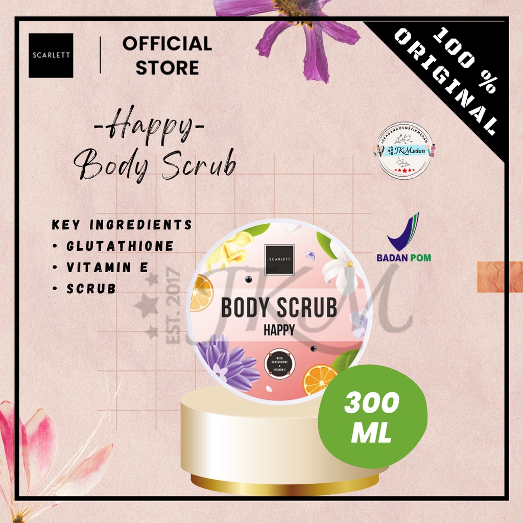 SCARLETT WHITENING BODY SCRUB JOLLY LULUR JOLLY SCARLET