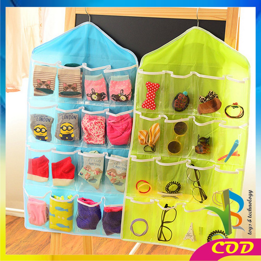 RB-C134 Pouch Gantung 16 Saku Dinding Storage Bag Organizer Wall Pocket Korean Style Hanger Murah