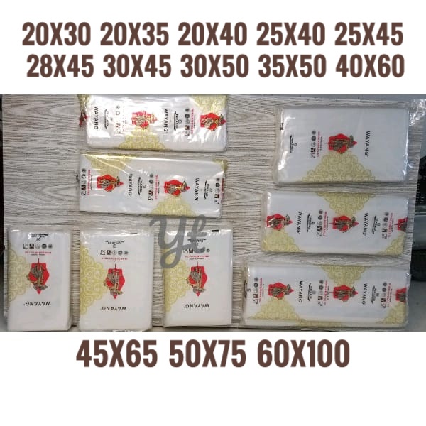 PRAKTIS PP wayang-Livina / plastik pp loundry pp bening laundry 20x30 -20x35- 25x45 20x40 25x40