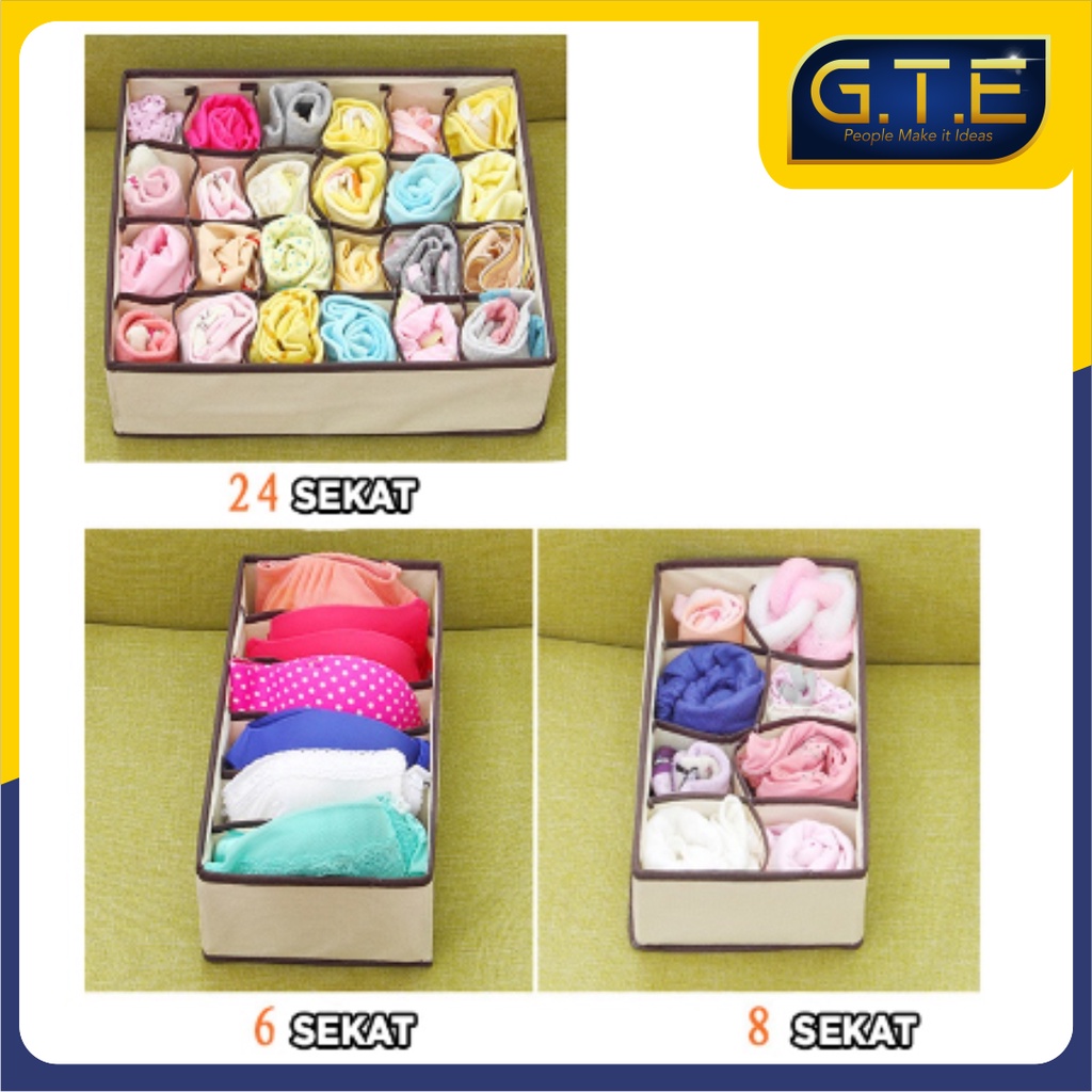 GTE | STORAGE BOX CELANA DALAM | UNDER WEAR &amp; BAJU | TEMPAT PENYIMPANAN PAKAIAN DALAM