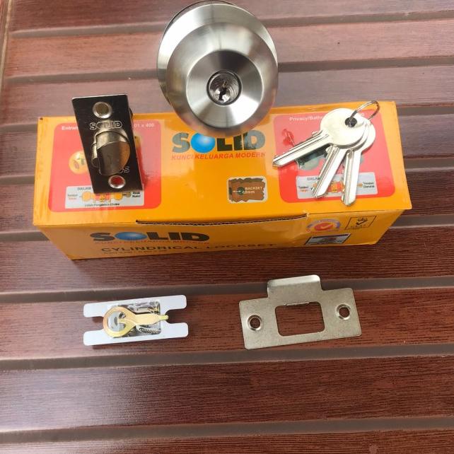 KUNCI KAMAR MANDI BULAT SOLID C601 X 300// HANDLE PINTU KAMAR LOCKSET - Tanpa Kunci