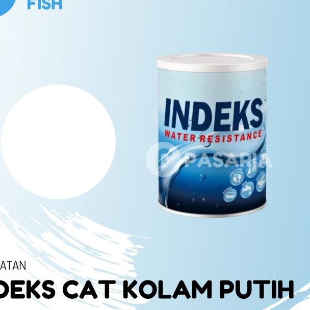 CAT KOLAM Ikan INDEKS 0,8 Liter Pelapis Anti Bocor Air Hitam/Putih - Putih