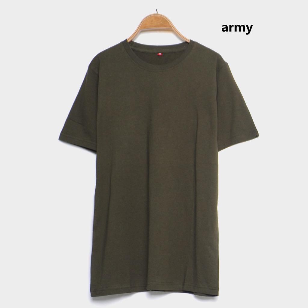 Kaos polos seragam Hijau Army cotton combed 30s lengan pendek