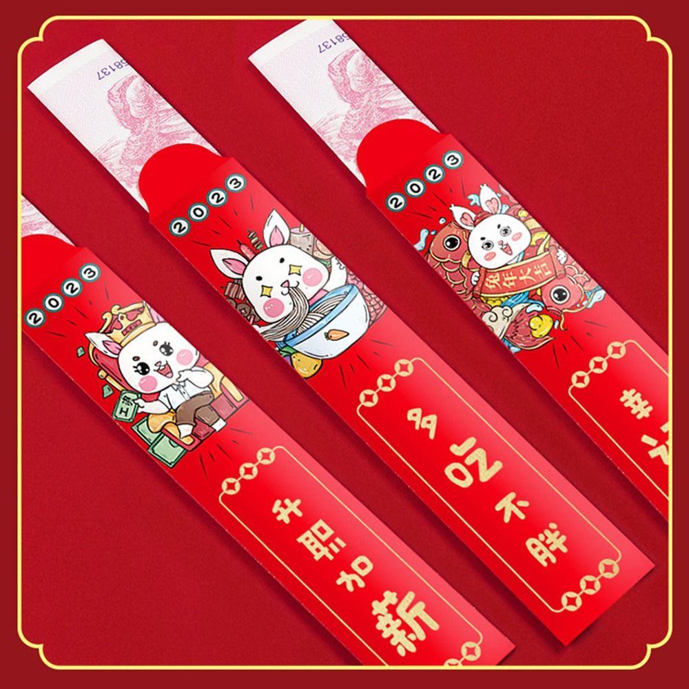 Solighter 12pcs Amplop Merah Harapan Kreatif Amplop Merah Tahun Kelinci Chinese New Year Paket Merah