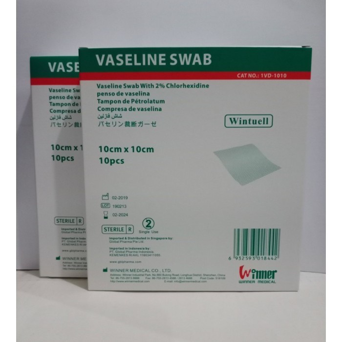 Vaseline Swab 10cm x 10cm / Kasa Steril Vaselin Sweb 10x10 / Plester Luka 10cmx10cm Perlembar