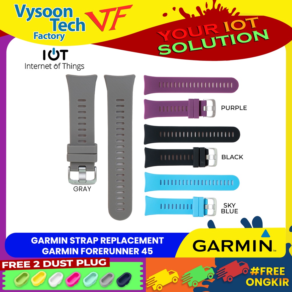 Tali Karet Rubber Garmin Forerunner 45S / Forerunner 45 Silicone Strap