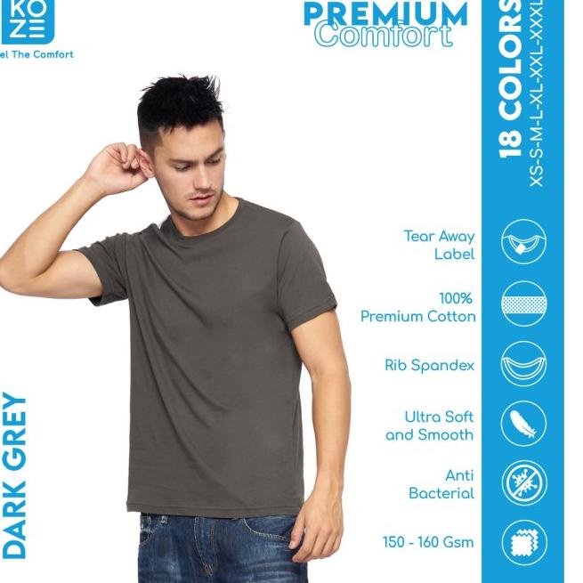 KOZE - Premium Comfort Dark Grey - Kaos Polos - XS