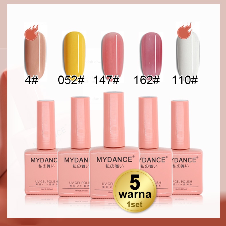 MYDANCE Kutek gel UV set 5 warna 10ml 5pcs Nail gel polish