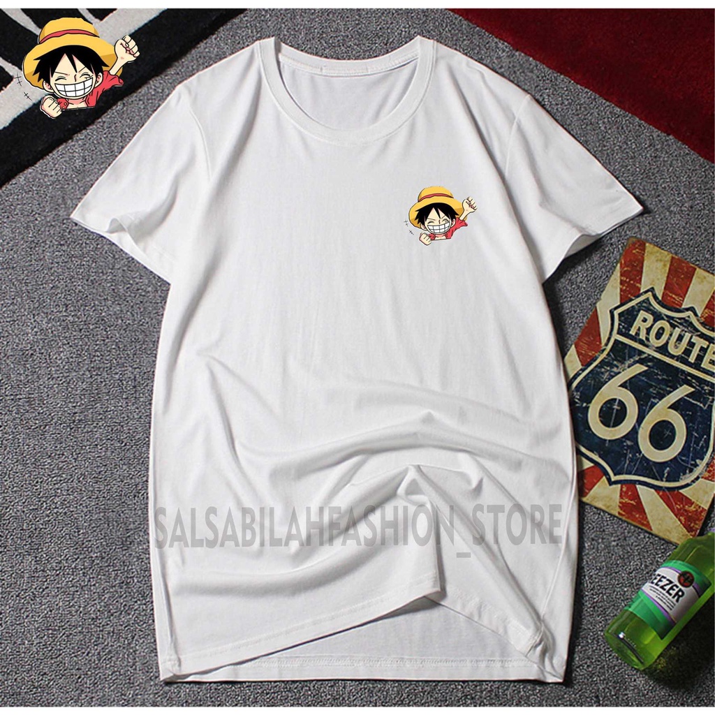 Kaos pria distro Anime japan one piece better ada 6 warna basic kaos pria distro