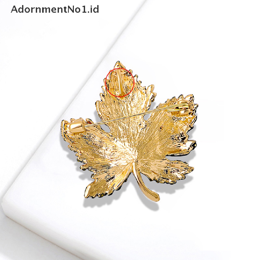 1pc Bros Pin Desain Daun Maple Hias Kristal Berlian Imitasi Gaya Vintage Untuk Wanita 00mm AdornmentNo1