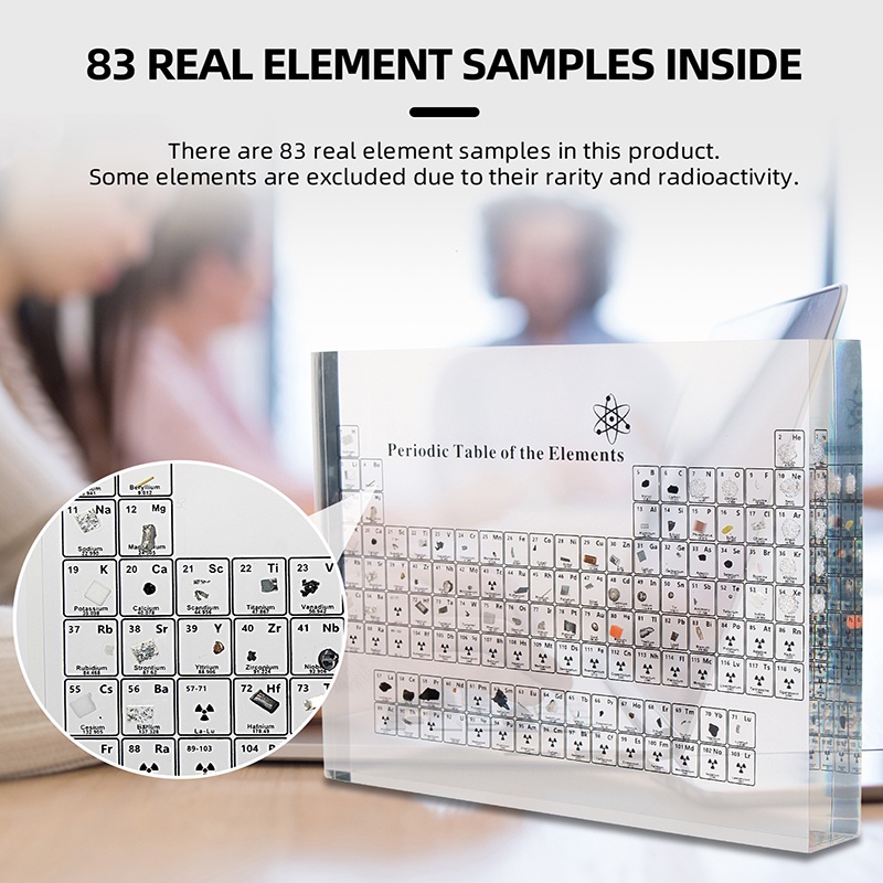 Untuk Unsur Kimia Mengajar 83butir Periodic Table Ornamen Meja Periodik Kristal Akrilik Transparan Ornamen Teknologi Pajangan Frame