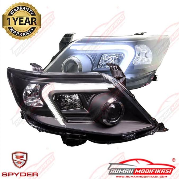 Headlamp - Toyota Fortuner 2011-2015 - Black - Lightbar