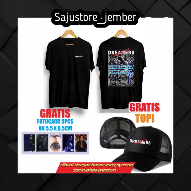 (Readystock) Dreamers BTS jungkook tshirt +topi ~Best quality