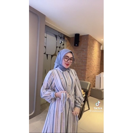 One Set Stripes Quin / Baju Setelan BKK Wanita Pita Garis