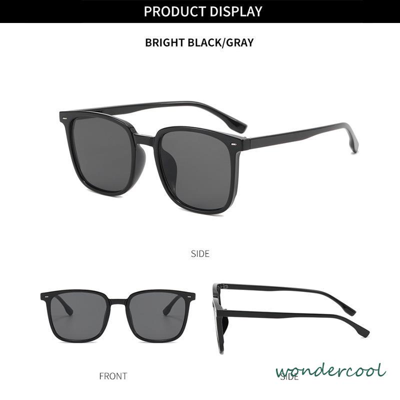 Kacamata Hitam Anti Radiasi Kacamata Korea Fashion Retro Bingkai Hitam Sunglasses Untuk Wanita/Pria-Won