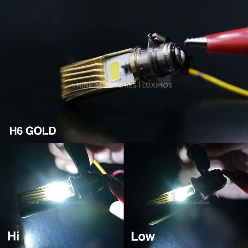 LAMPU LED H6 COB LUXIMOS NINE AC DC PLUG AND PLAY HI LOW CAHAYA PUTIH UNTUK LAMPU UTAMA MOTOR BEBEK DAN MATIC