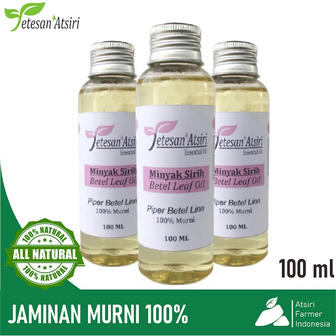 100ml minyak atsiri daun sirih murni tanpa campuran piper betel leaf pure essential oil aromatherapy therapeutic grade diffuser humidifier burner aromaterapi esensial essensial esential penyulingan tanpa campuran TETESAN ATSIRI minyak sirih murni