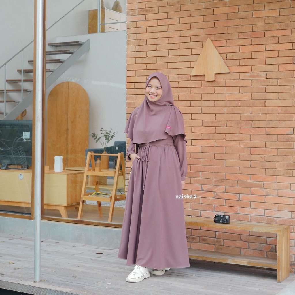 Naisha Official - Maira Bergo Pad Syar'i Instan Daily Khimar Muslimah-Rosebrown