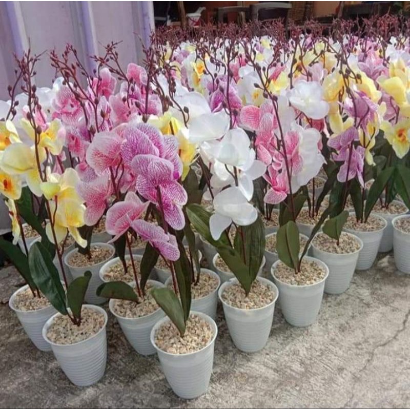 BUNGA ANGGREK TUNGGAL BUNGA ARTIFICIAL DEKORASI // BUNGA HIAS MEJA ANGGREK // BUNGA HIAS ANGGREK MEJ