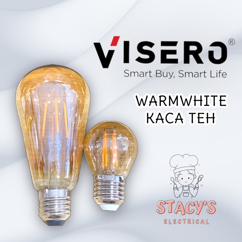 LAMPU CAFE FILAMENT WARMWHITE VISERO G45 ST64