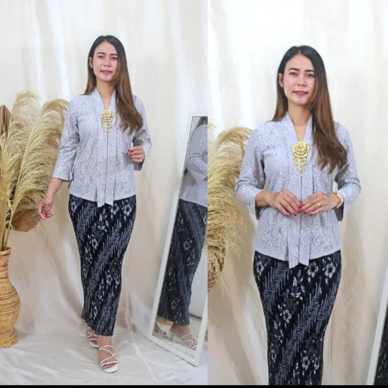 IndahKebaya | SETELAN KEBAYA FLOY BROKAT JUMBO / KEBAYA BIG SIZE KUTUBARU ENCIM BUSUI / KEBAYA WISUDA KONDANGAN NATALAN KARTINI PESTA ACARA SERAGAM / WARNA WARDAH SAGE LAVENDER HITAM PUTIH SILVER SALEM FANTA MAROON MERAH HIJAU BOTOL GOLD MOCCA