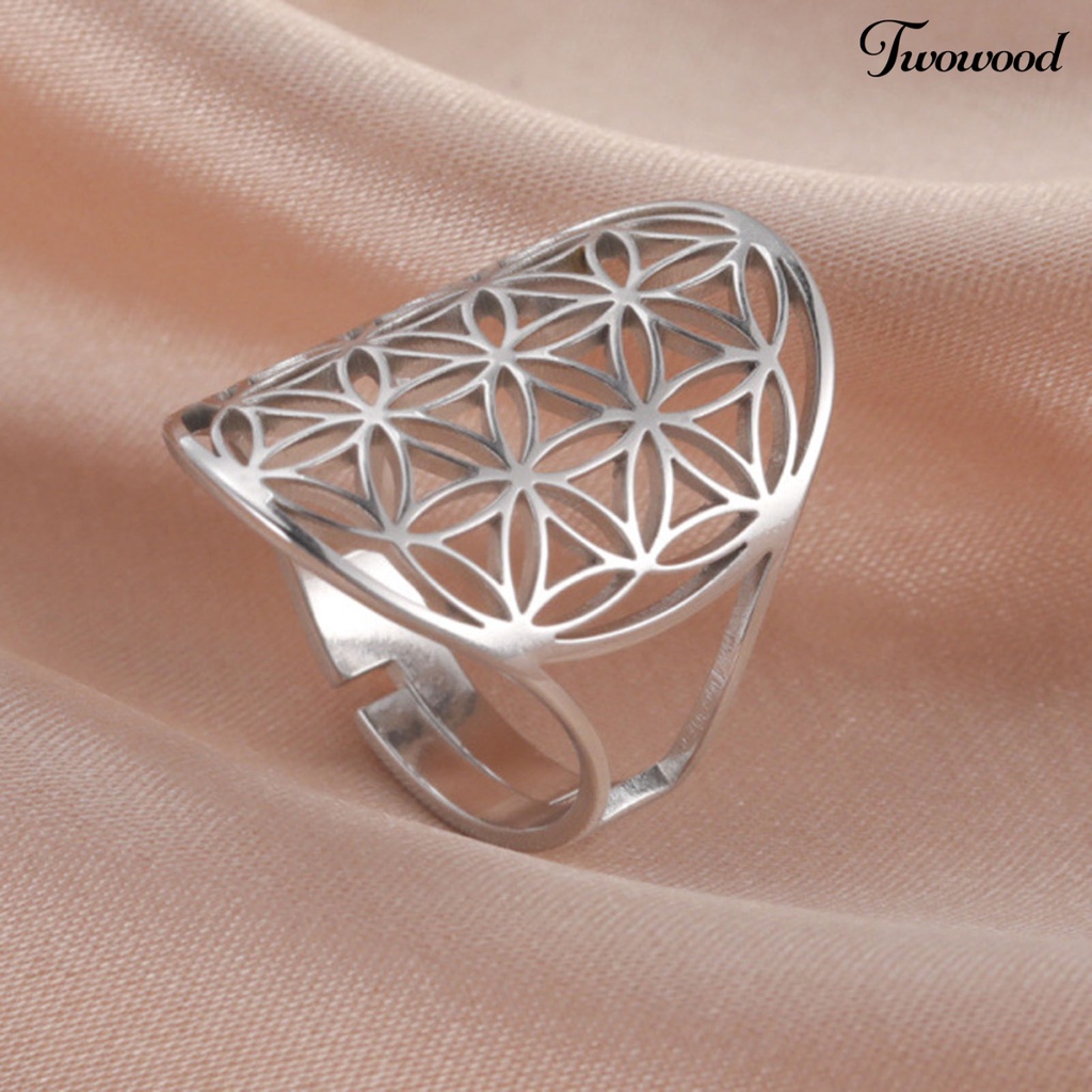 Cincin Model Hollow Out Gaya Vintage Untuk Unisex