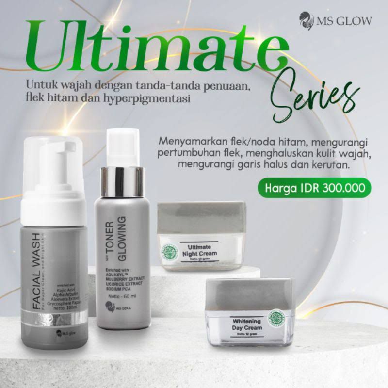 PAKET WAJAH MS GLOW WHITENING LUMINOUS CELL DNA ULTIMATE ACNE