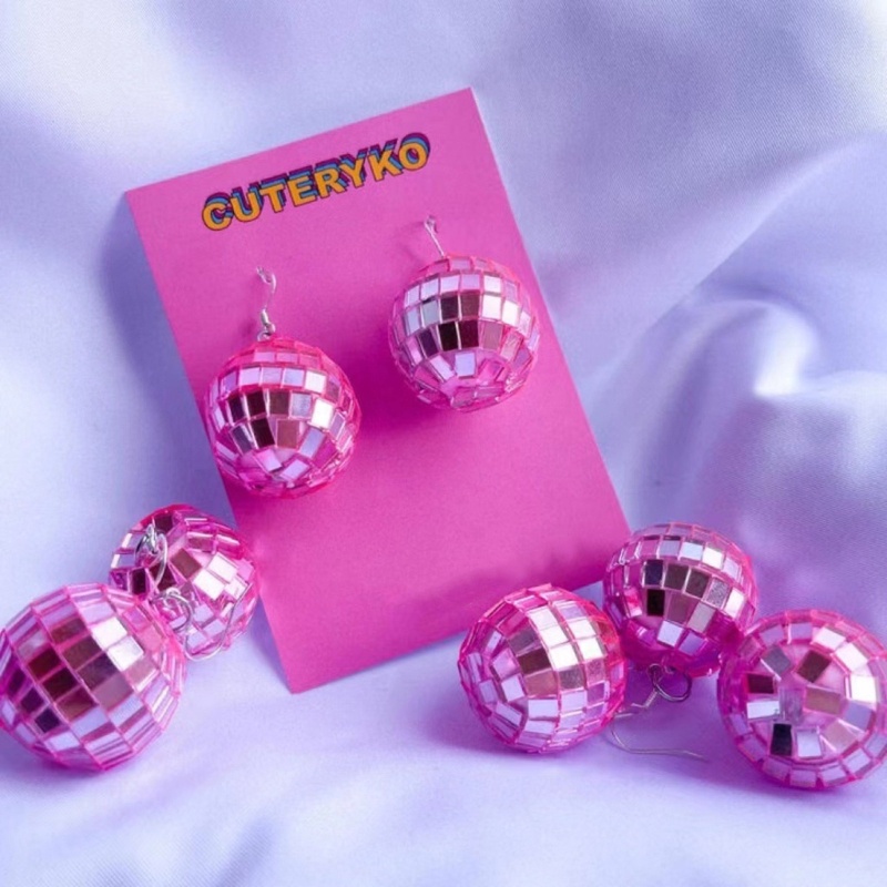 SIY Disco 60's or 70's Earrings Costume Accessory for Anniversary Party Decor