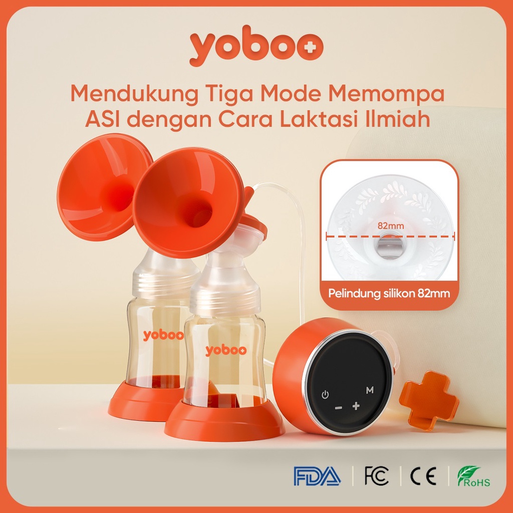 [Baby Friendly] YB-0003 Yoboo Alat Pompa Asi Elektrik Otomatis GANDA/ Double Handy Electric Breast Pump BPA Free
