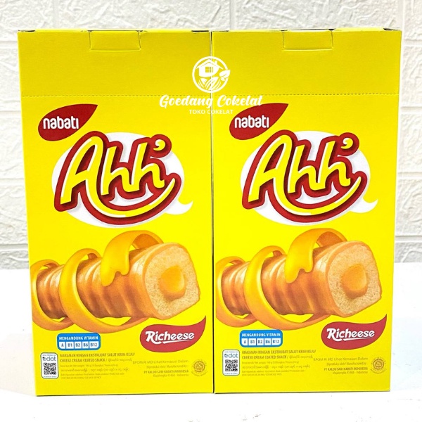 Jual Wafer Richeese Richoco Nabati Ahh Keju Cokelat 1 Box Isi 10 Pcs ...