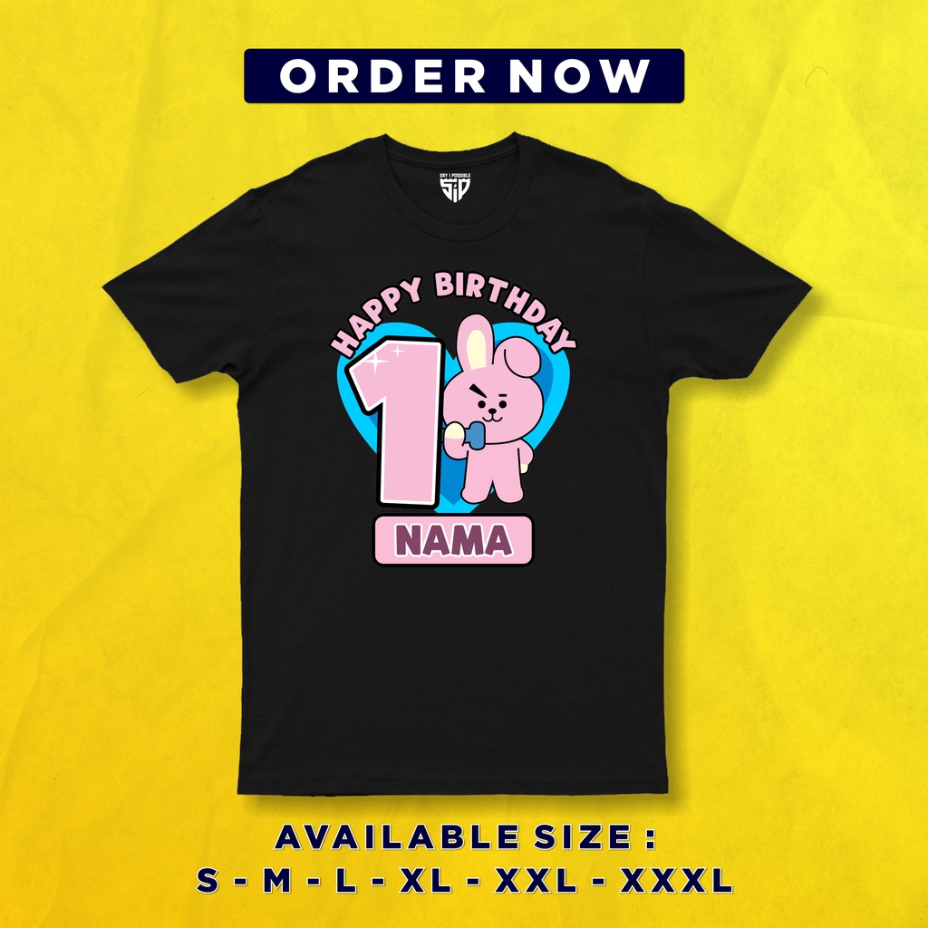 Baju Kaos Ulang Tahun Anak / Ultah Keluarga CUSTOM NAMA COUPLE (FREE NAMA + ANGKA) AN009