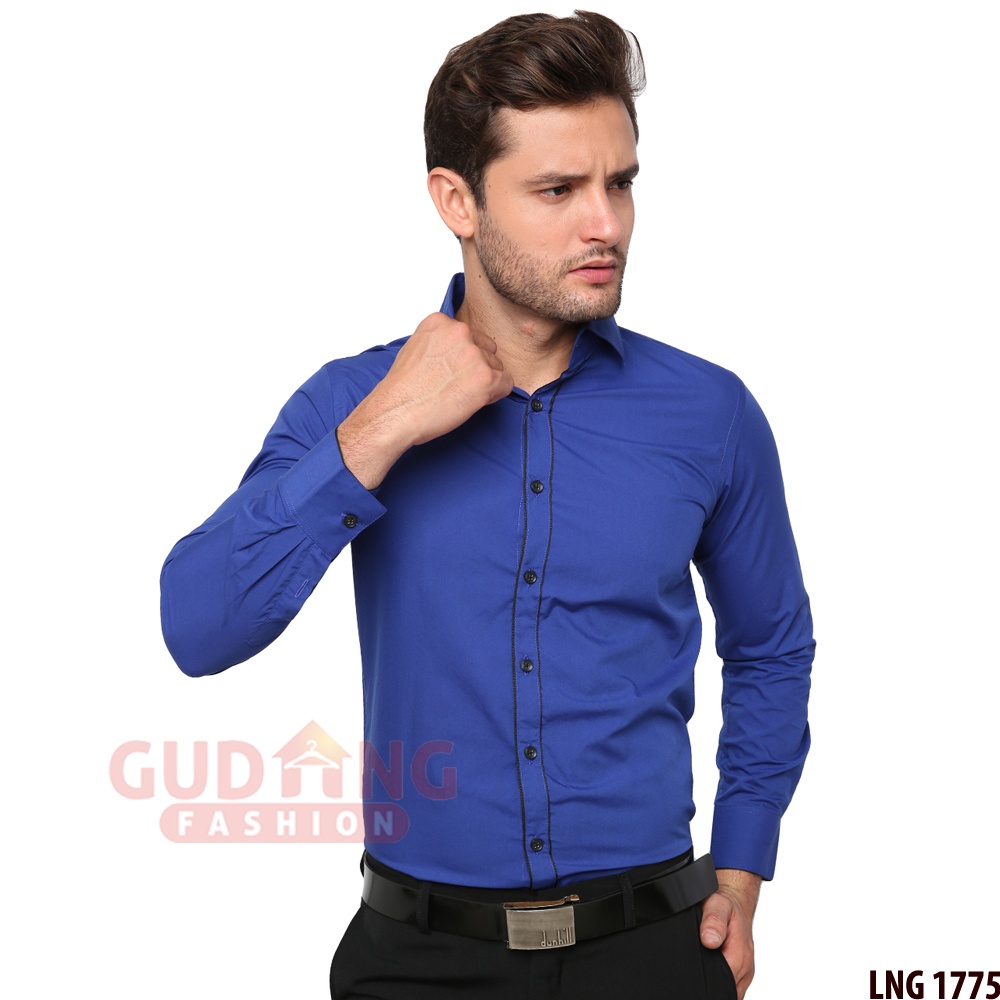 Kemeja Pria Polos Slim Fit Panjang Katun - Banyak Pilihan Warna LNG (COMB)