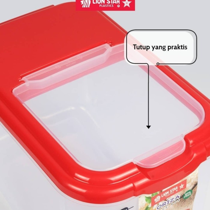 Tempat Beras Kotak Beras Box Rice Oriza 6,5 kg Lion Star RB-16