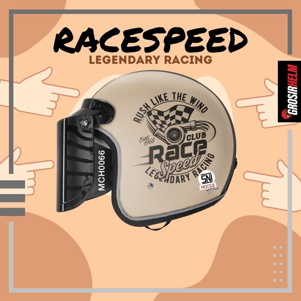 ⚡Racespeed Legendary Racing Helm Bogo Full Leher Dewasa - Helm Classic