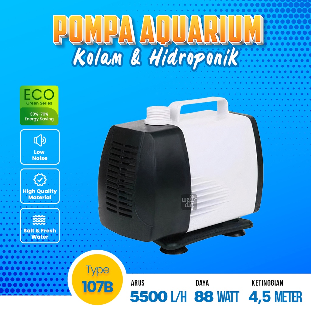 Pompa Kolam Filter Aquarium Hidroponik Ikan Koi Arwana Water Pump Celup